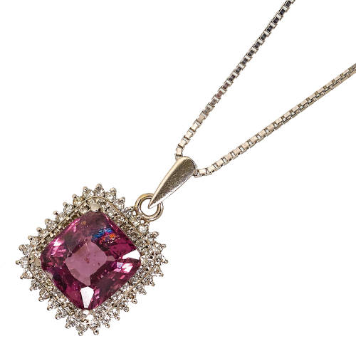 SPINELL-DIAMANT-ANH�NGER MIT KETTE : (DOBIASCHOFSKY AUKTIONEN AG)