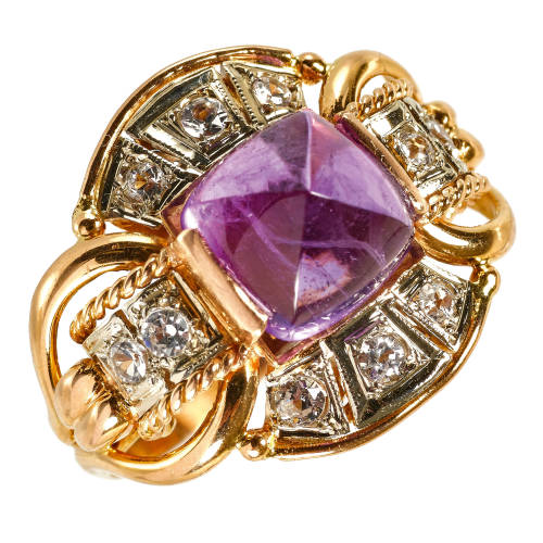 AMETHYST-DIAMANT-RING : (DOBIASCHOFSKY AUKTIONEN AG)