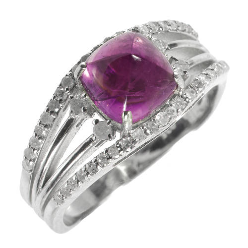 AMETHYST-DIAMANT-RING : (DOBIASCHOFSKY AUKTIONEN AG)