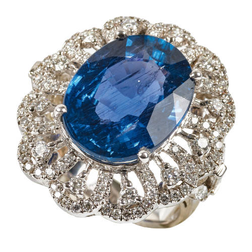 SAPHIR-DIAMANT-RING : (DOBIASCHOFSKY AUKTIONEN AG)
