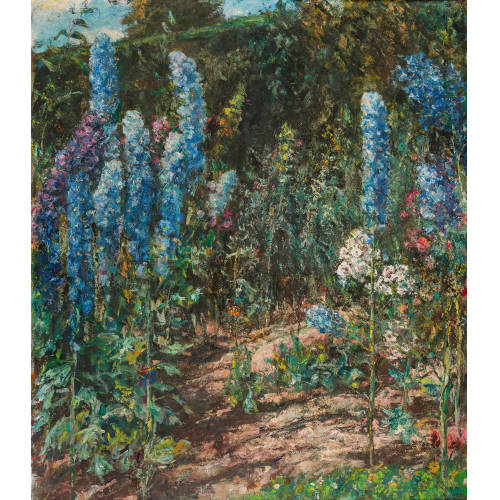 ALFRED MARXER : 'Garten mit Rittersporn' (DOBIASCHOFSKY AUKTIONEN AG)