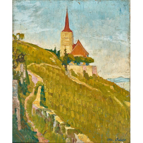 ERNST SAMUEL GEIGER : 'Kirche von Ligerz' (DOBIASCHOFSKY AUKTIONEN AG)