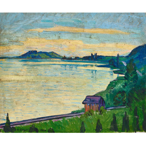 ERNST SAMUEL GEIGER : 'Bielersee bei Schafis' (DOBIASCHOFSKY AUKTIONEN AG)