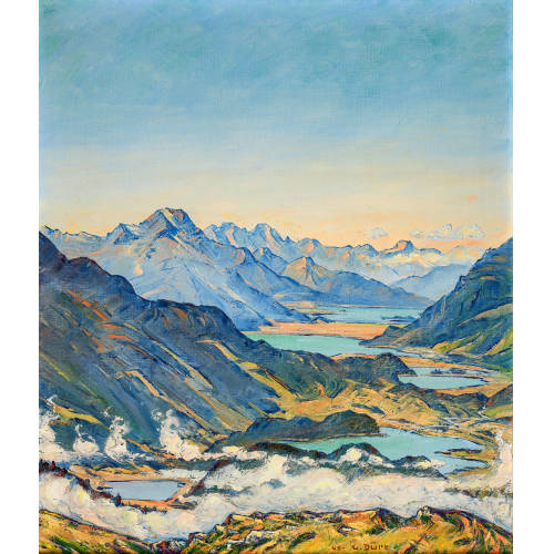 LOUIS D�RR : Blick auf die Engadiner Seenplatte in Richtung Maloja (DOBIASCHOFSKY AUKTIONEN AG)