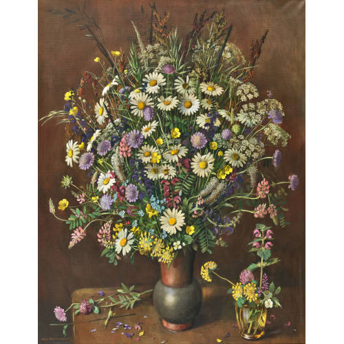 HANS RUDOLF SCHWARZENBACH : Stillleben mit Feldblumenstrauss (DOBIASCHOFSKY AUKTIONEN AG)