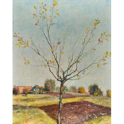 RUDOLF M�LLER : Herbstliche Landschaft mit karg belaubtem Baum (DOBIASCHOFSKY AUKTIONEN AG)