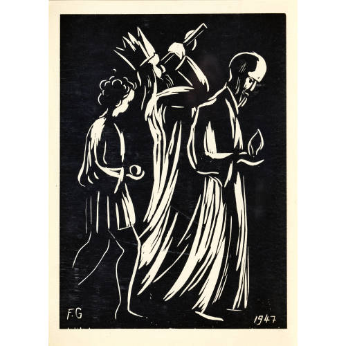 FRANZ GERTSCH : Drei K�nige, Neujahrskarte 1947 (DOBIASCHOFSKY AUKTIONEN AG)