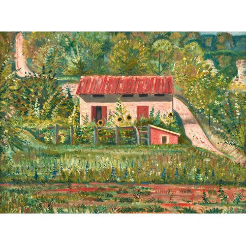 THEOBALD MODESPACHER : 'Haus mit Sonnenblumen' (DOBIASCHOFSKY AUKTIONEN AG)