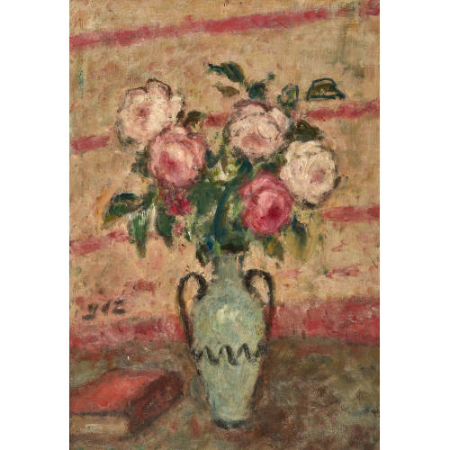 GEORGES D' ESPAGNAT : Rosenstillleben in blauer Vase (DOBIASCHOFSKY AUKTIONEN AG)