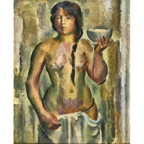 WILHELM GIMMI : 'Demi-nu � la tresse, portant une coupe' (DOBIASCHOFSKY AUKTIONEN AG)