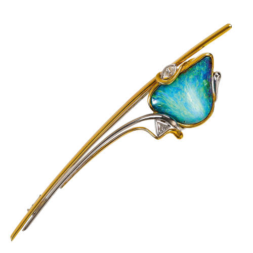 OPAL-DIAMANT-BROSCHE : (DOBIASCHOFSKY AUKTIONEN AG)