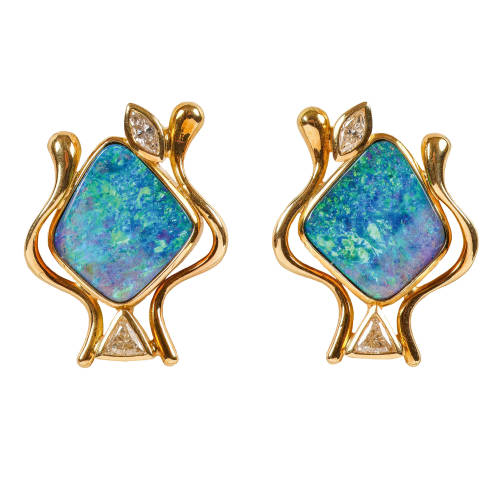 OPAL-DIAMANT-OHRSTECKER : (DOBIASCHOFSKY AUKTIONEN AG)