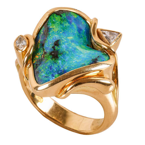 OPAL-DIAMANT-RING : (DOBIASCHOFSKY AUKTIONEN AG)