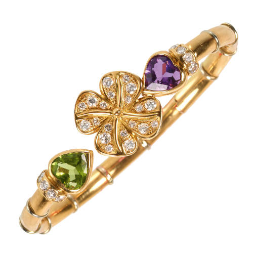 PERIDOT-AMETHYST-BRILLANT-ARMREIF : (DOBIASCHOFSKY AUKTIONEN AG)
