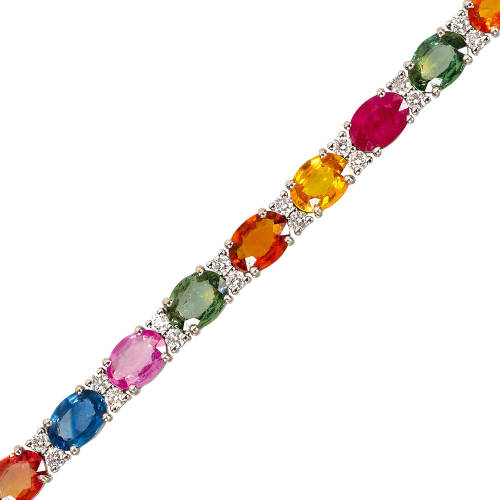 SAPHIR-DIAMANT-BRACELET : (DOBIASCHOFSKY AUKTIONEN AG)