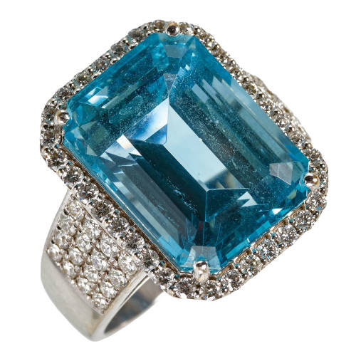 AQUAMARIN-DIAMANT-RING : (DOBIASCHOFSKY AUKTIONEN AG)