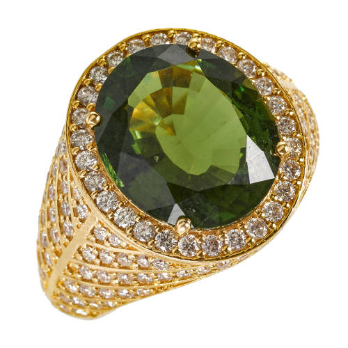 TURMALIN-DIAMANT-RING : (DOBIASCHOFSKY AUKTIONEN AG)