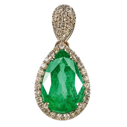 SMARAGD-DIAMANT-ANH�NGER : (DOBIASCHOFSKY AUKTIONEN AG)