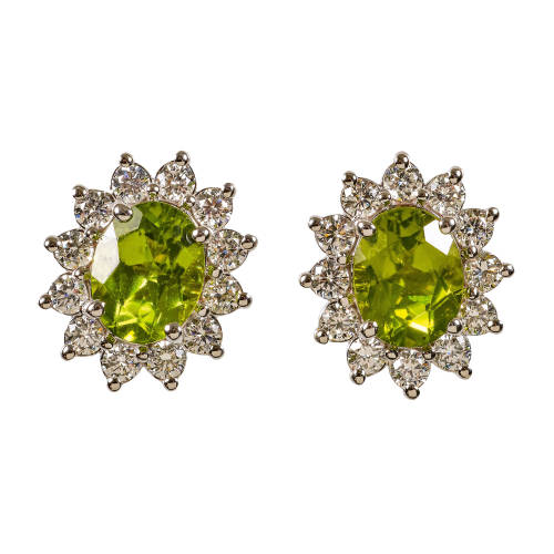 PERIDOT-DIAMANT-OHRSTECKER : (DOBIASCHOFSKY AUKTIONEN AG)