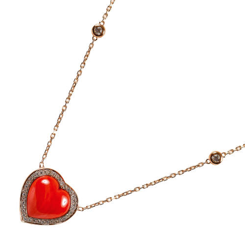 KORALLEN-DIAMANT-COLLIER : (DOBIASCHOFSKY AUKTIONEN AG)