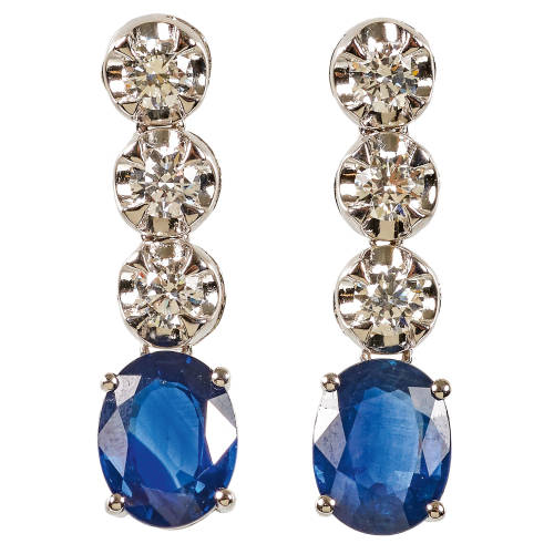 SAPHIR-DIAMANT-OHRH�NGER : (DOBIASCHOFSKY AUKTIONEN AG)