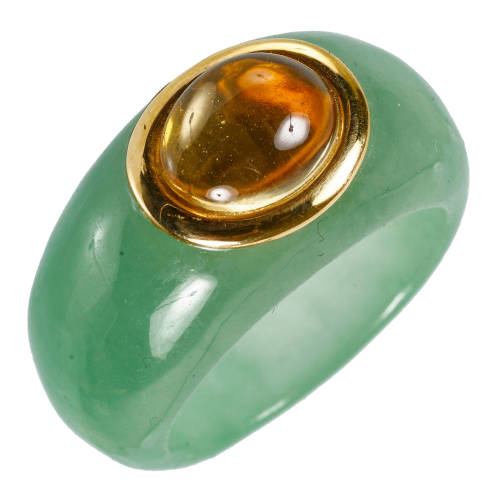 CITRIN-JADE-RING : (DOBIASCHOFSKY AUKTIONEN AG)
