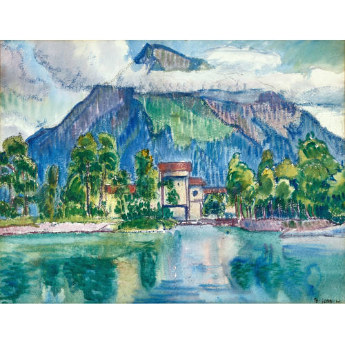 TRAUGOTT SENN : Landschaft mit Niesen und Kanderm�ndung (DOBIASCHOFSKY AUKTIONEN AG)