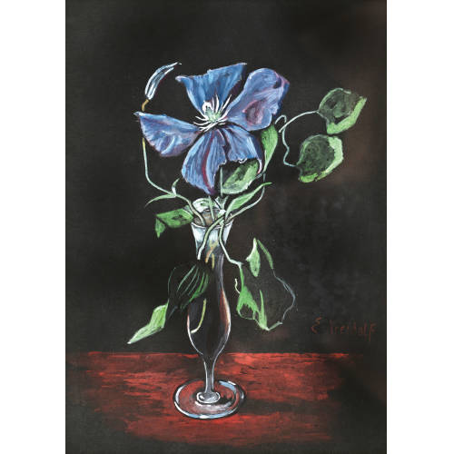 ERNST KREIDOLF : Stillleben mit blauer Klematis (DOBIASCHOFSKY AUKTIONEN AG)