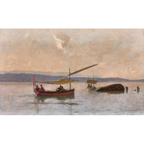 FRAN�OIS BOCION : 'Barque sur le lac' (DOBIASCHOFSKY AUKTIONEN AG)