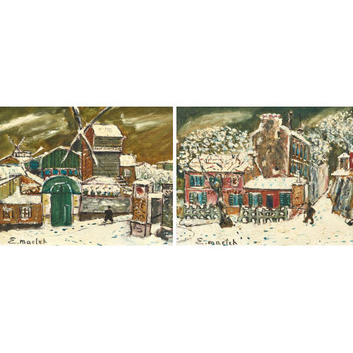 ELIS�E MACLET : 'Le Lapin agile'/'Le Moulin de la galette'. Gegenst�cke (DOBIASCHOFSKY AUKTIONEN AG)