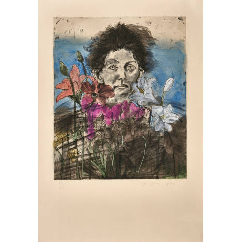 JIM DINE : 'Nancy outside in July VI: Flowers of the Holy Land' (DOBIASCHOFSKY AUKTIONEN AG)
