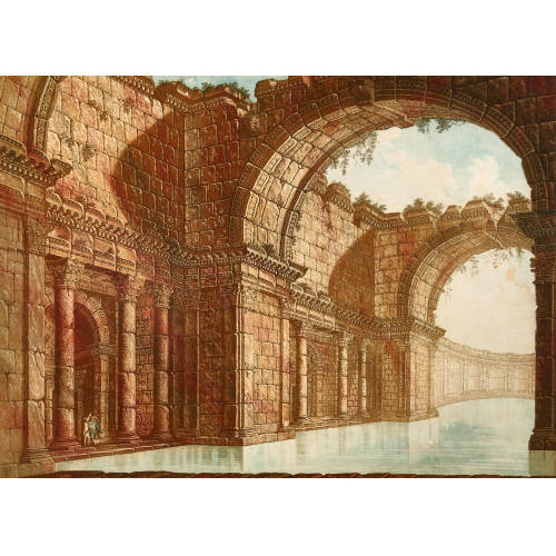 THEOPHILUS ODER JOHANN GOTTLIEB PRESTEL : 'Les Bains de Cesar en Calabre' (DOBIASCHOFSKY AUKTIONEN AG)