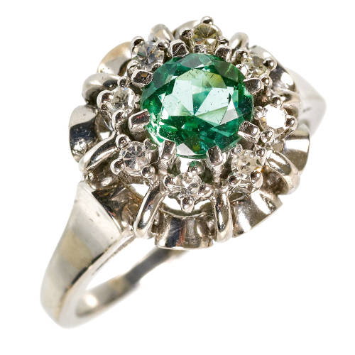 TURMALIN-DIAMANT-RING : (DOBIASCHOFSKY AUKTIONEN AG)