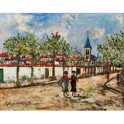 MAURICE UTRILLO : 'Avenue des tilleuls, Eglise de Montmagny (Seine-et-Oise)' (DOBIASCHOFSKY AUKTIONEN AG)