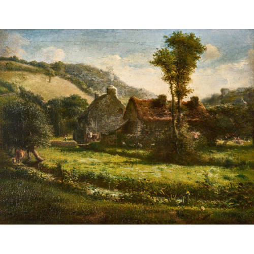 JEAN-FRAN�OIS MILLET : Ferme dans un paysage (DOBIASCHOFSKY AUKTIONEN AG)