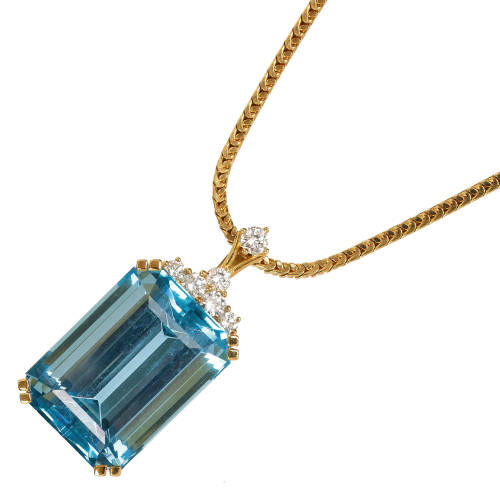 AQUAMARIN-BRILLANT-ANH�NGER AN KETTE : Frieden, Thun (DOBIASCHOFSKY AUKTIONEN AG)