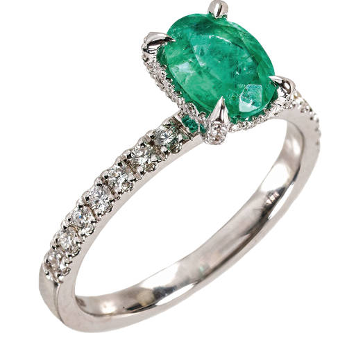 SMARAGD-DIAMANT-RING : (DOBIASCHOFSKY AUKTIONEN AG)