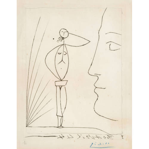 PABLO PICASSO : 'Profil et femme nue' (DOBIASCHOFSKY AUKTIONEN AG)