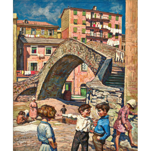 OSCAR NUSSIO : 'Altr�mische Br�cke von Bogliasco' (DOBIASCHOFSKY AUKTIONEN AG)