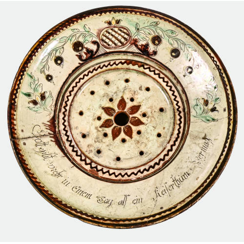 TELLER MIT ABTROPFSIEB : Langnau im Emmental, 1808 (DOBIASCHOFSKY AUKTIONEN AG)