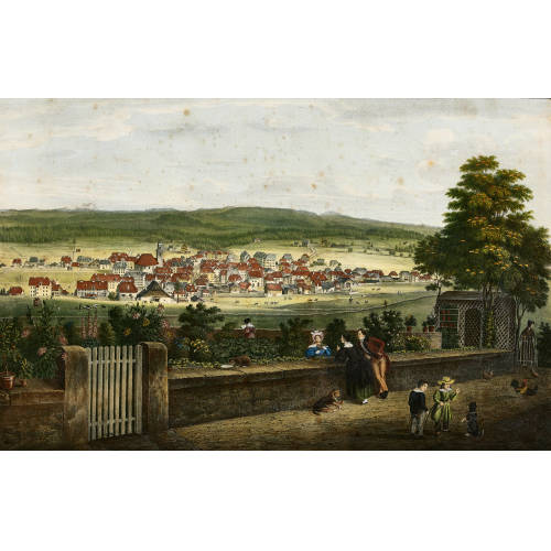 ALPHONSE DOUDIET : 'Vue de la Chaux de Fonds (prise des Endroits)' (DOBIASCHOFSKY AUKTIONEN AG)