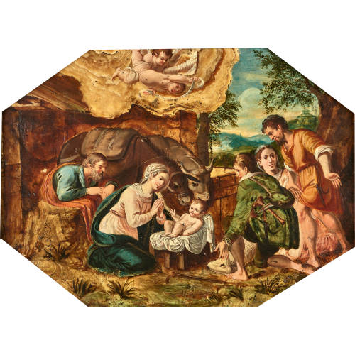 17. JH. ITALIEN : Die Anbetung des Jesuskindes (DOBIASCHOFSKY AUKTIONEN AG)