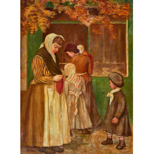 TH�OPHILE-ALEXANDRE STEINLEN : 'Sc�ne de rue (les m�res)' (DOBIASCHOFSKY AUKTIONEN AG)