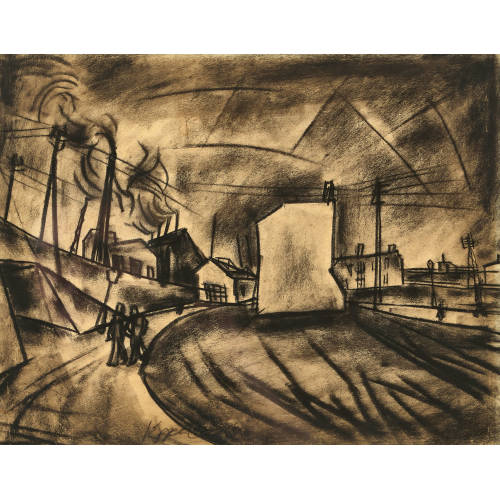 IGNAZ EPPER : Expressionistische Landschaft mit Fabrikkamin (DOBIASCHOFSKY AUKTIONEN AG)
