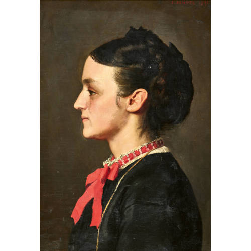 JEAN BENNER : Portrait de profil d'une jeune femme (DOBIASCHOFSKY AUKTIONEN AG)