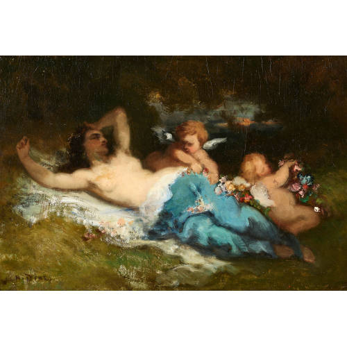NARCISSE VIRGILE DIAZ DE LA PE�A : 'Evocation de l'amour' (DOBIASCHOFSKY AUKTIONEN AG)