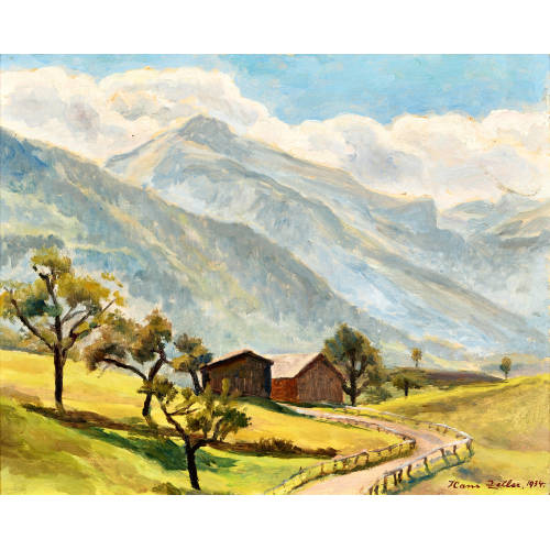 HANS ARNOLD ZELLER : 'Bei Ennetb�hl (Glarus)' (DOBIASCHOFSKY AUKTIONEN AG)