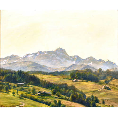 HANS ARNOLD ZELLER : 'Morgensonne. Blick auf den S�ntis' (DOBIASCHOFSKY AUKTIONEN AG)