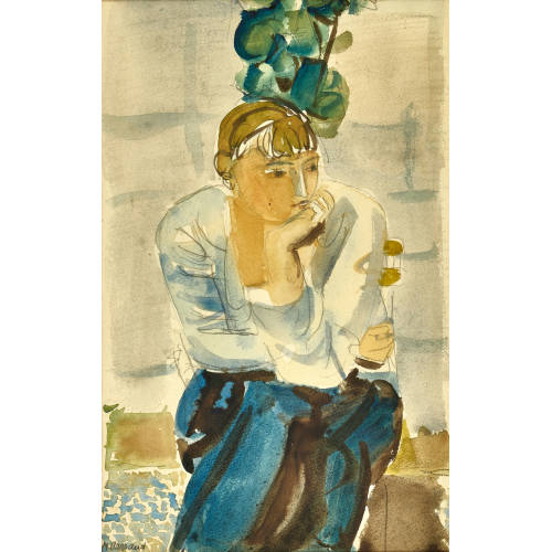 MAURICE BARRAUD : Femme � la pose pensive (DOBIASCHOFSKY AUKTIONEN AG)