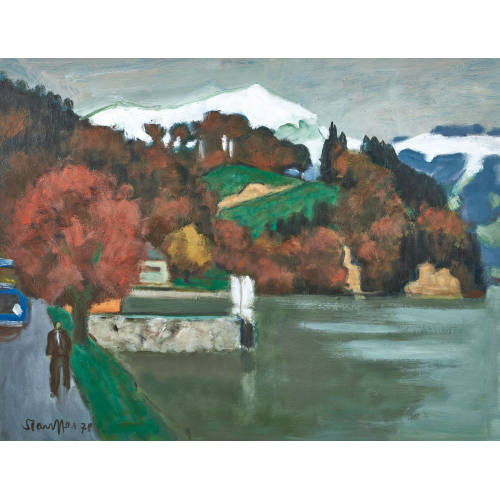 FRED STAUFFER : Uferstrasse am Thunersee (DOBIASCHOFSKY AUKTIONEN AG)